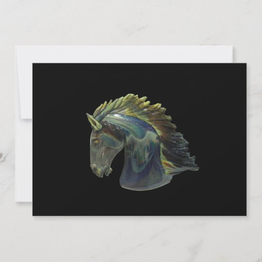 Venetian Murano Glass Horse Invitation Kaart (Voorkant)