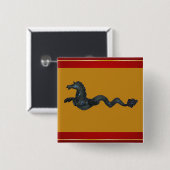 Venetian Murano Glass Horse Vierkante Button 5,1 Cm (Voorkant /achterkant)