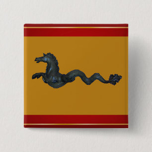 Venetian Murano Glass Horse Vierkante Button 5,1 Cm