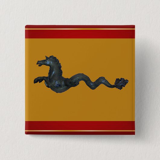 Venetian Murano Glass Horse Vierkante Button 5,1 Cm (Voorkant)