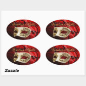Venetian Nights Masquerade Party Ovale Sticker (Vel)