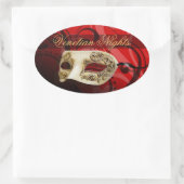 Venetian Nights Masquerade Party Ovale Sticker (Tas)