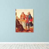 Venetian Noblemen in een Cafe Canvas Afdruk (Insitu (Houten vloer))