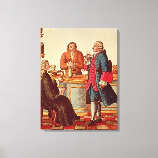 Venetian Noblemen in een Cafe Canvas Afdruk (Voorkant)