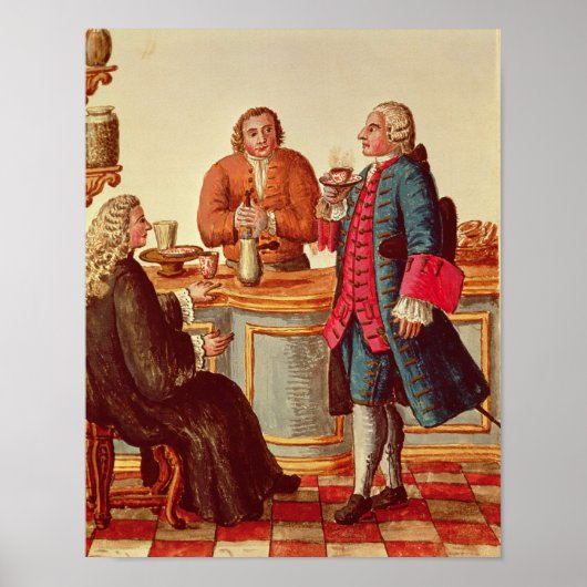 Venetian Noblemen in een Cafe Poster (Voorkant)