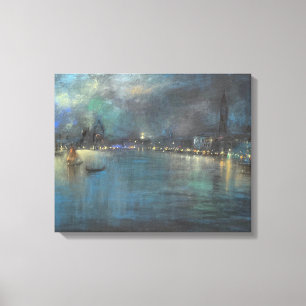 Venetian Nocturne (door Glenn Cooper Henshaw) Canvas Afdruk