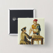 Venetian Tattooer Vierkante Button 5,1 Cm (Voorkant /achterkant)