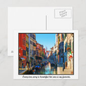 Venetië Alley met Love Quote Briefkaart (Voorkant / Achterkant)