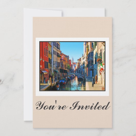 Venetië Alley met Love Quote Kaart (Voorkant)