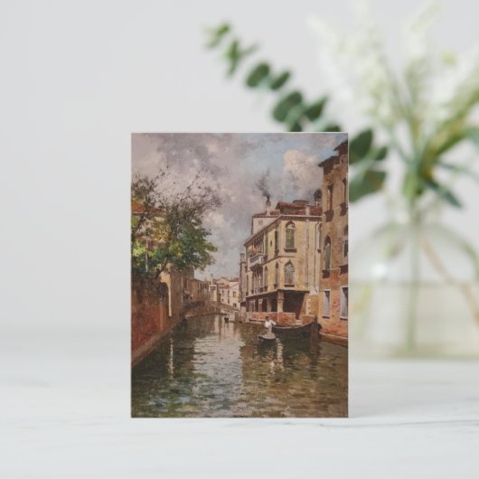  Venetië Antonio Leto Venetian Canal Briefkaart (Staand voorkant)