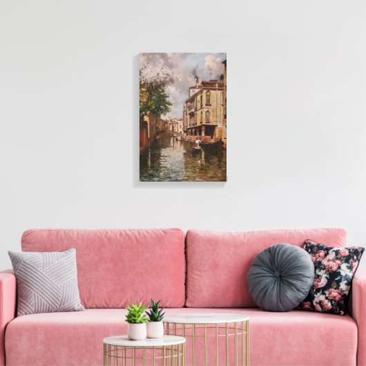 Venetië Antonio Leto Venetian Canal Canvas Afdruk (Insitu (Woonkamer))