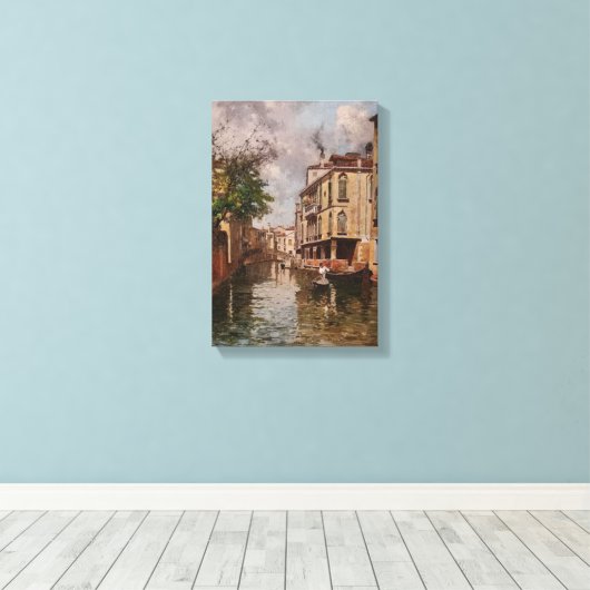 Venetië Antonio Leto Venetian Canal Canvas Afdruk (Insitu (Houten vloer))