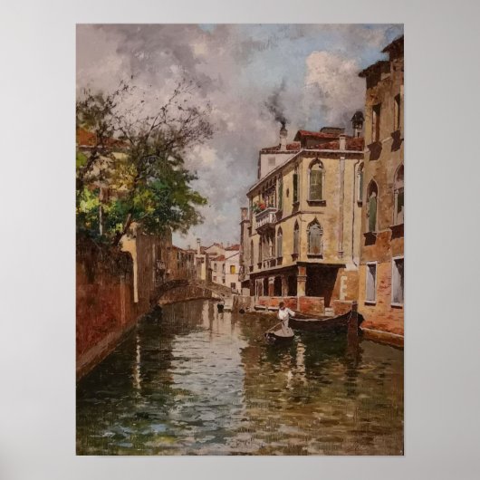  Venetië Antonio Leto Venetian Canal Poster (Voorkant)