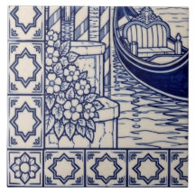 Venetië Azulejo Muurtegel 5 van 6 Linksonder