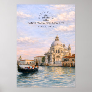 Venetië Basiliek Salute Aquarel Iconische Koepels Poster