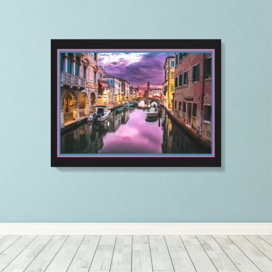 Venetië bij Nacht Canvasprint Canvas Afdruk (Insitu (Houten vloer))