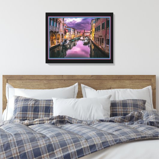 Venetië bij Nacht Canvasprint Canvas Afdruk (Insitu (Slaapkamer))