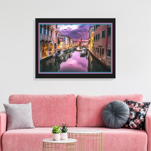 Venetië bij Nacht Canvasprint Canvas Afdruk (Insitu (Woonkamer))