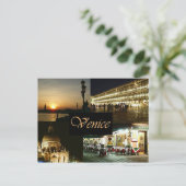 Venetië bij nacht feestdagenkaart (Staand voorkant)