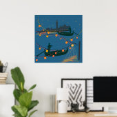Venetië bij Nacht Poster (Thuiskantoor)