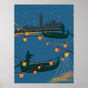 Venetië bij Nacht Poster