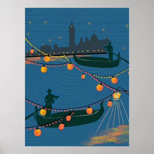 Venetië bij Nacht Poster (Voorkant)