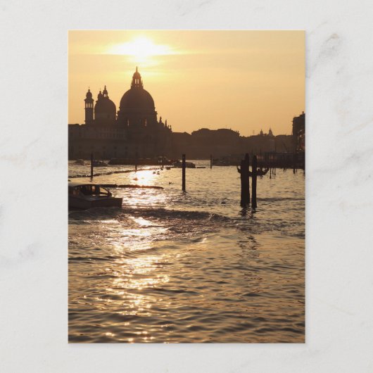 Venetië bij zonsondergang briefkaart (Voorkant)