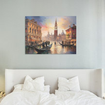 Venetië bij zonsondergang: Grand Canal Cityscape w