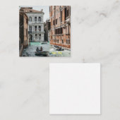 Venetië Boat Canal Vierkante Visitekaartje (Voorkant / Achterkant)