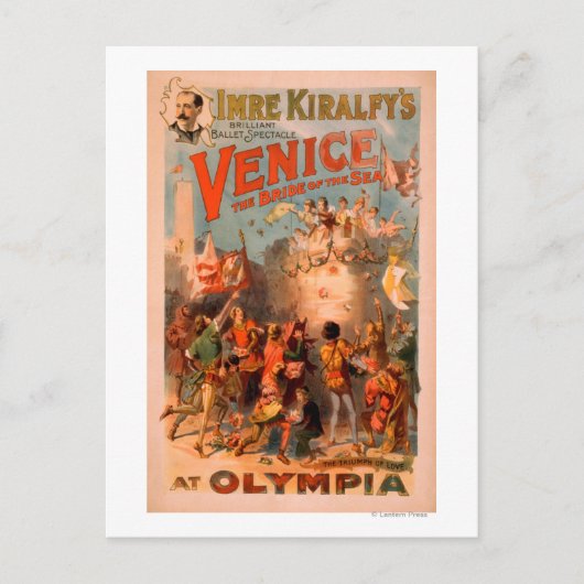 Venetië, Bride van het Zee in Olympia Ballet Briefkaart (Voorkant)