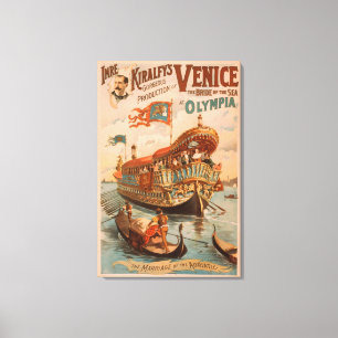 Venetië, Bride van het Zee in Olympia Gondolas Canvas Afdruk