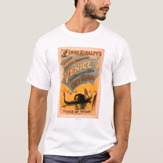 Venetië, Bride van het Zee in Olympia Gondolas T-shirt (Voorkant)