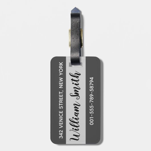 Venetië Bridge of Sighs Black white met gondolier Bagagelabel (Achterkant verticaal)