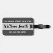 Venetië Bridge of Sighs Black white met gondolier Bagagelabel (Achterkant horizontaal)