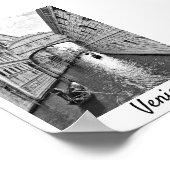 Venetië Bridge of Sighs Black white met gondolier Poster (Hoek)