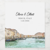 Venetië bruiloft gunst gepersonaliseerde wijn labe wijn etiket (Enkel label)