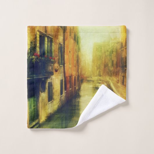 Venetië Canal Balkon Schilderij Bad Handdoek (Wasdoekje)