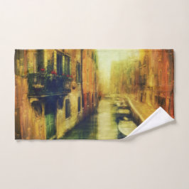 Venetië Canal Balkon Schilderij Bad Handdoek