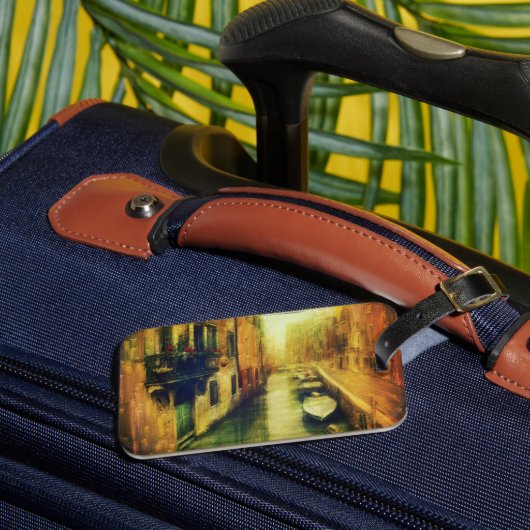 Venetië Canal Balkon Schilderij Bagagelabel (Voorkant Insitu 3)