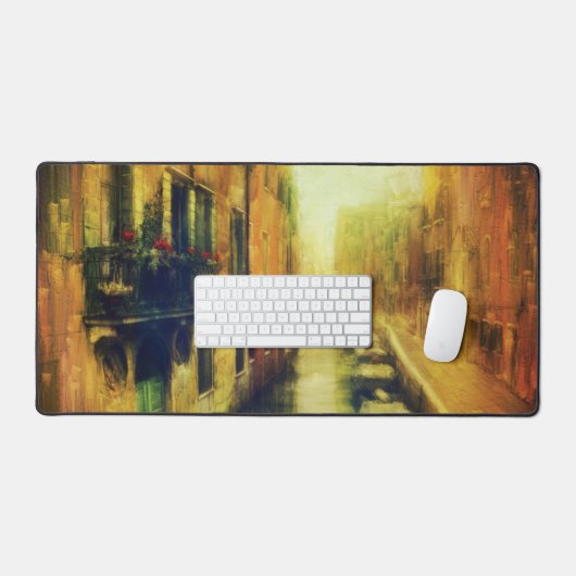 Venetië Canal Balkon Schilderij Bureaumat (Keyboard & Muis)