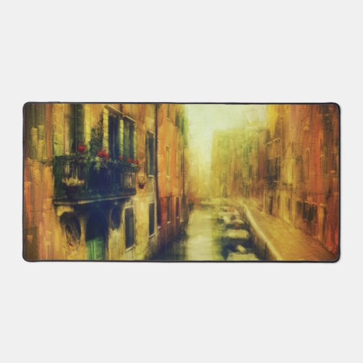 Venetië Canal Balkon Schilderij Bureaumat (Voorkant)