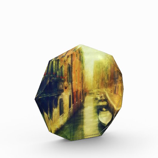 Venetië Canal Balkon Schilderij Fotoblokken (Links)