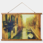 Venetië Canal Balkon Schilderij Hangend Wandkleed (Voorkant)