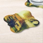 Venetië Canal Balkon Schilderij Kartonnen Onderzetters (Gekanteld)