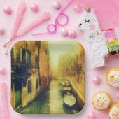 Venetië Canal Balkon Schilderij Papieren Bordje (Feest)