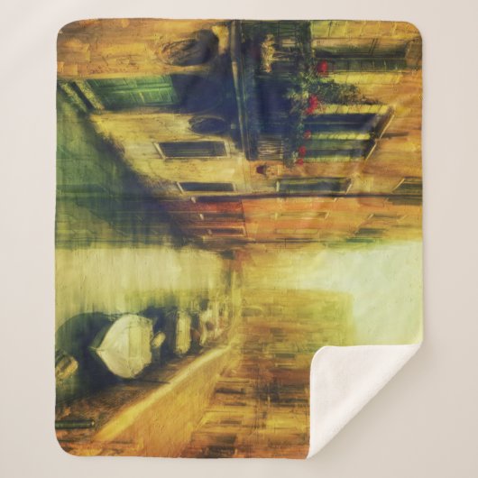 Venetië Canal Balkon Schilderij Sherpa Deken (Voorkant)