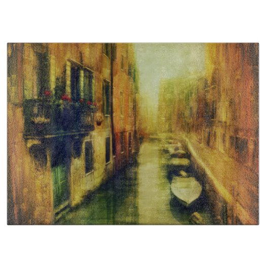 Venetië Canal Balkon Schilderij Snijplank (Voorkant)