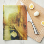 Venetië Canal Balkon Schilderij Theedoek (Quarter Fold)