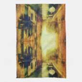 Venetië Canal Balkon Schilderij Theedoek (Verticaal)