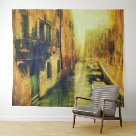 Venetië Canal Balkon Schilderij Wandkleed